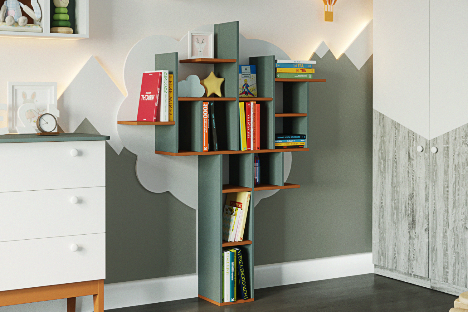 Распродажа - изображение №4 "Стеллаж-дерево Бамбини (выставочный образец)"  на www.Angstrem-mebel.ru