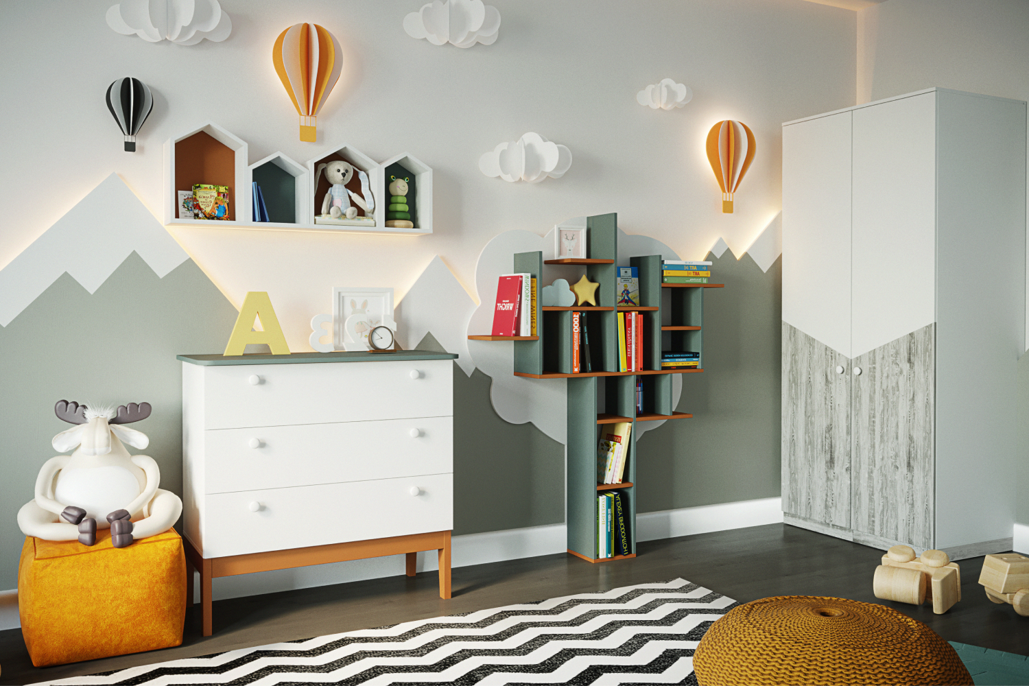 Распродажа - изображение №5 "Стеллаж-дерево Бамбини (выставочный образец)"  на www.Angstrem-mebel.ru